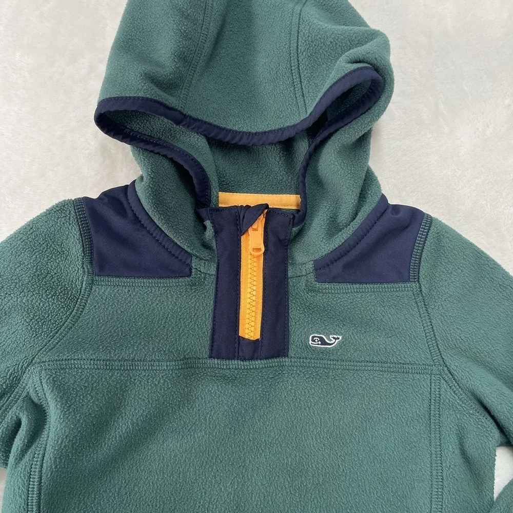 Vineyard Vines Fleece 1/4 Zip Hoodie Unisex Toddler 3T Fall Winter Whale Logo
